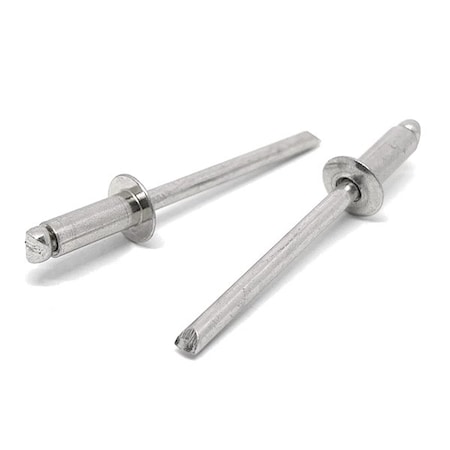 Boltsandnuts.Com 1/8in Dia 3/16in-1/4in 44 Grip - Dome Head Blind Rivets Stainless/Stainless Mandrel, 100PK DHBRSS/44-100